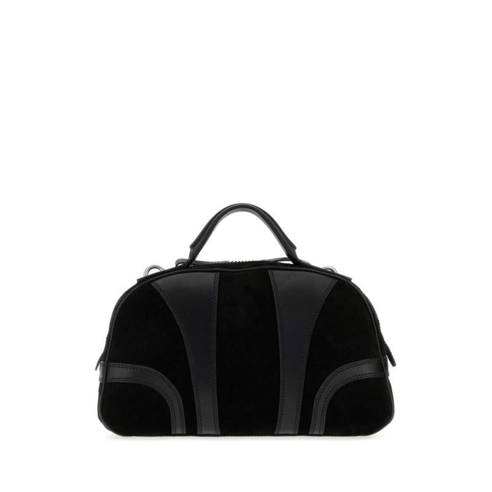 Dries Van Noten Men Black Suede And Leather Handbag